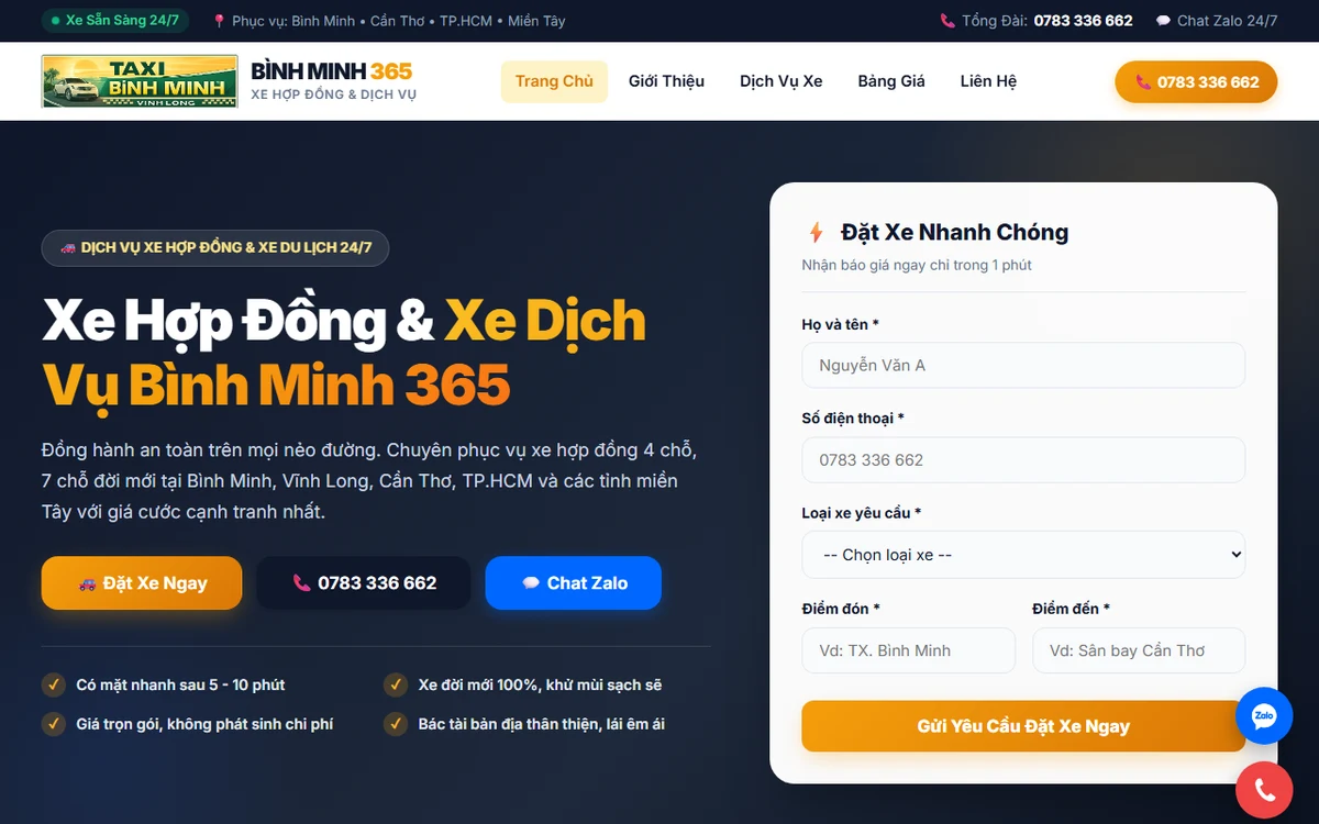 Bản xem trước dự án Taxi Bình Minh 365