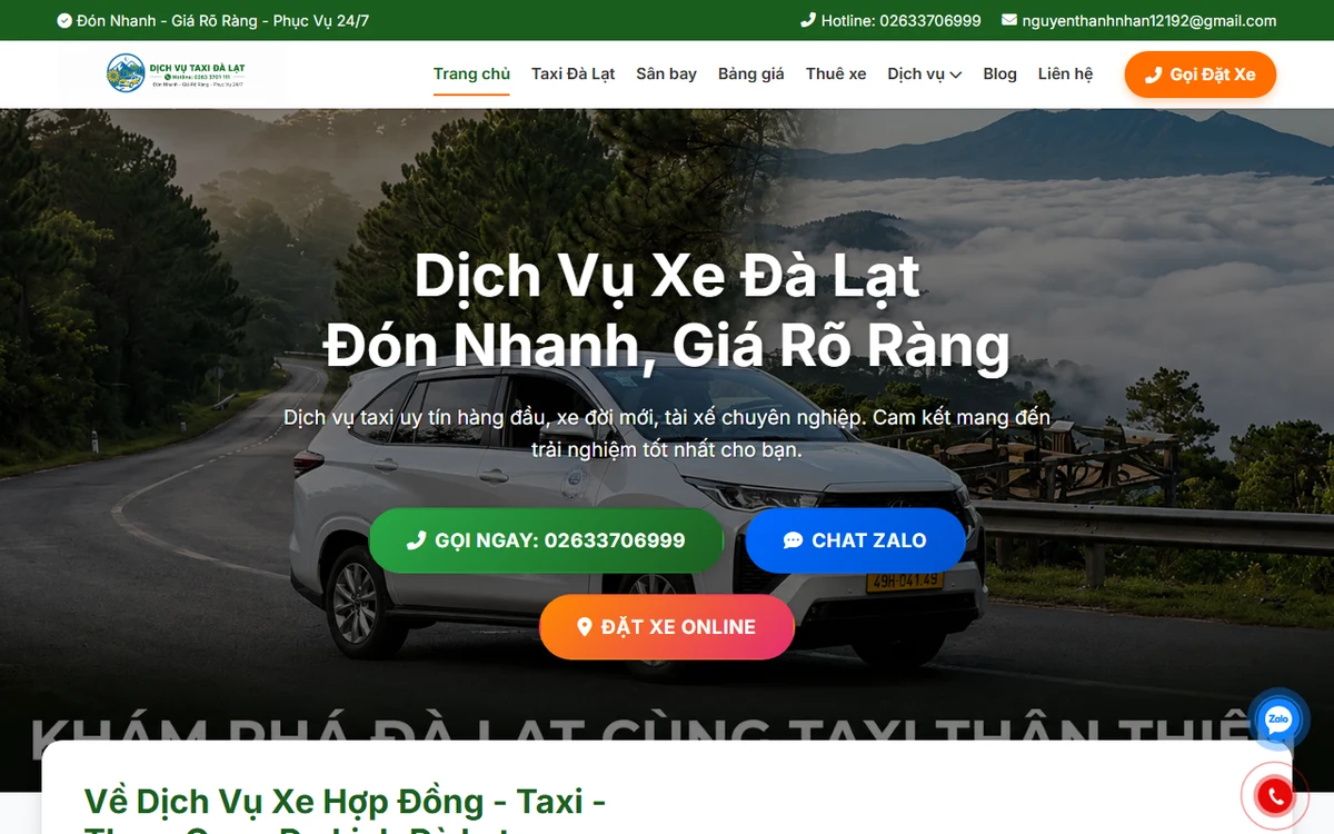 Bản xem trước dự án Dịch Vụ Taxi Đà Lạt