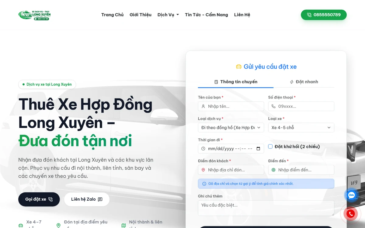 Bản xem trước website Gọi Xe An Giang 365